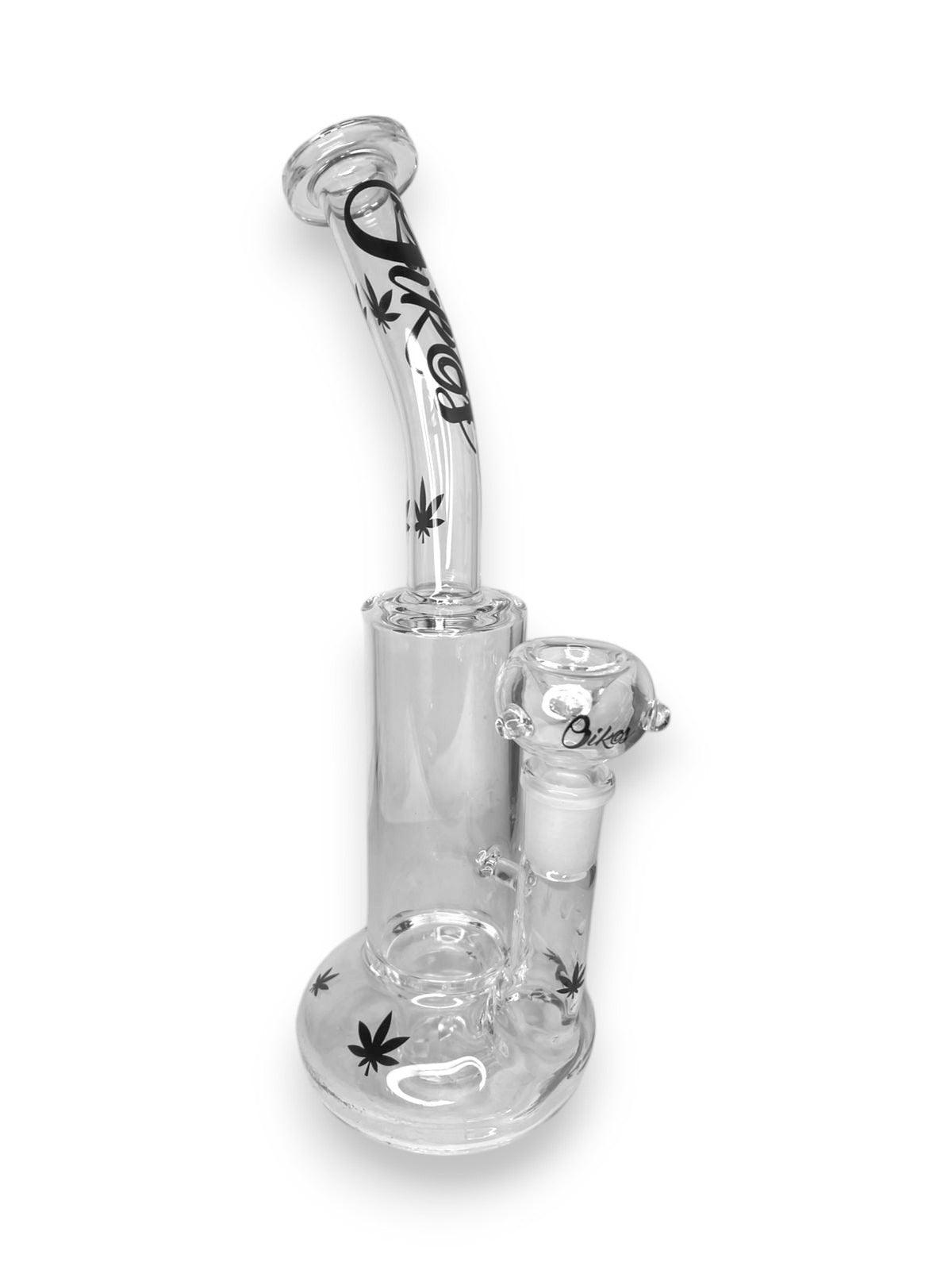Bong de vidro Oikos Furacão Folhas Pretas 32CM
