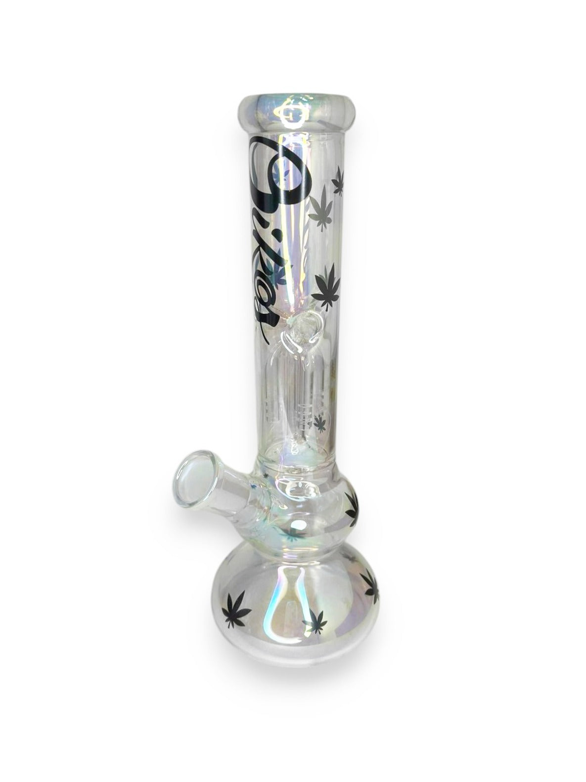 Bong de vidro ice Oikos Folhas Pretas Furtacor 25CM