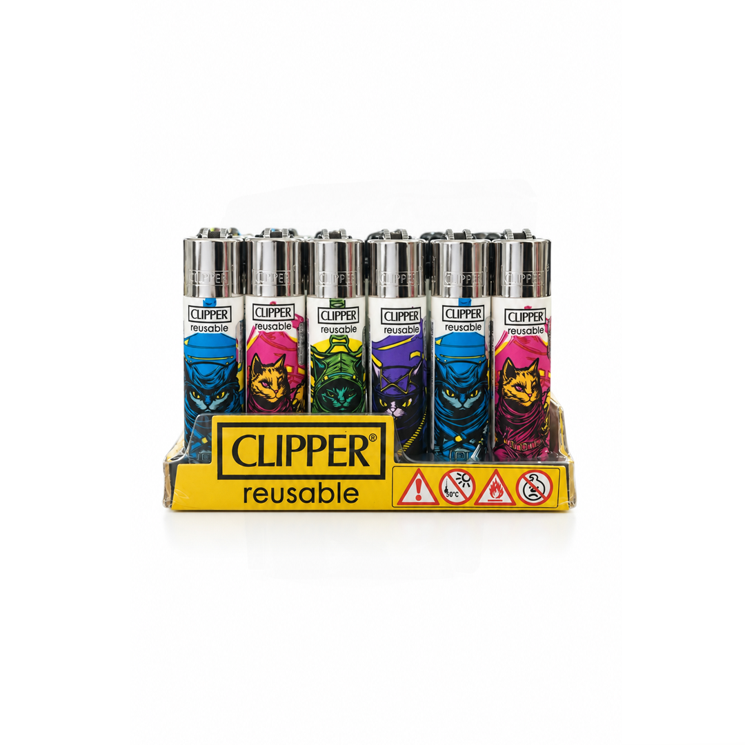 Caixa de Isqueiro Clipper Ninja Cats C/24