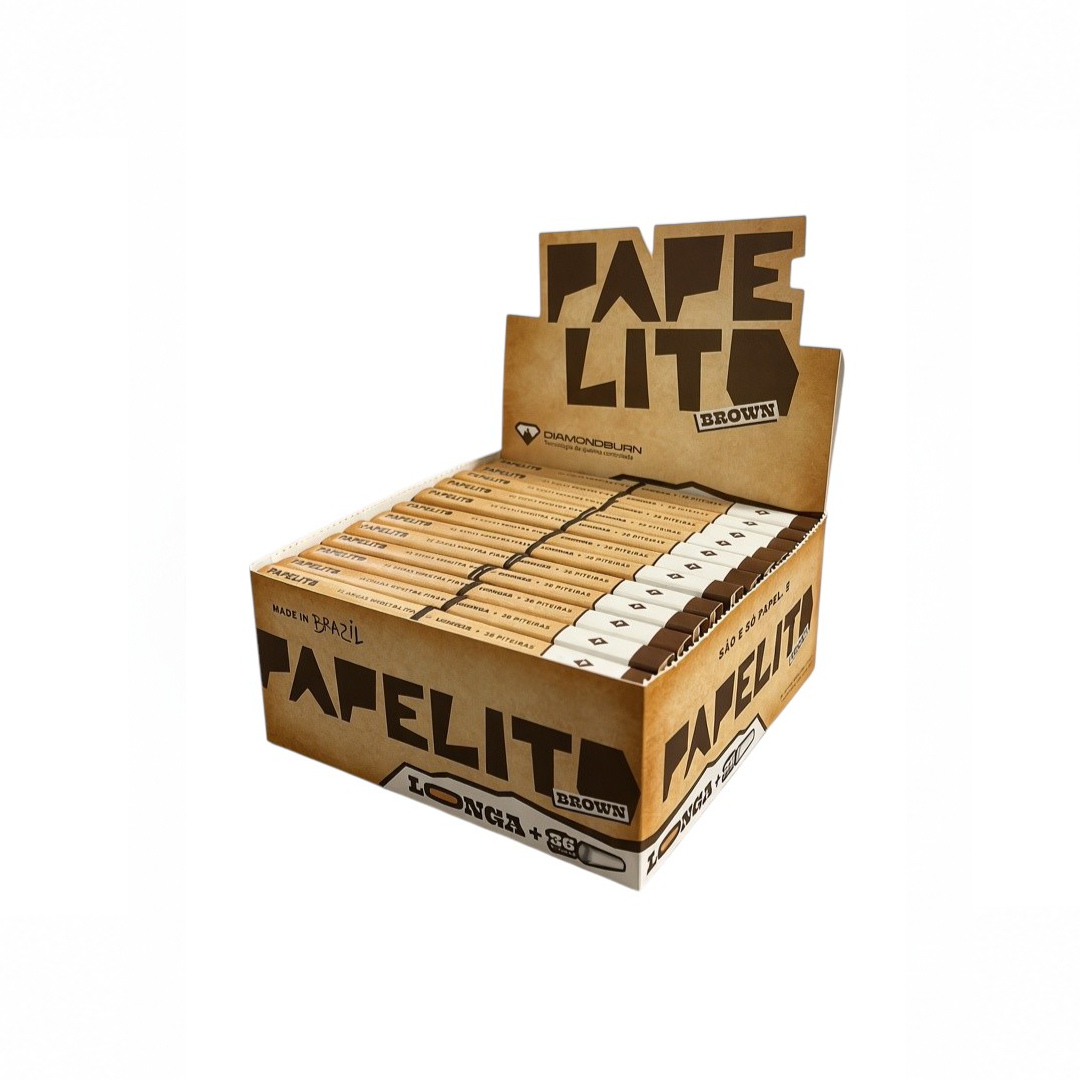 Caixa de Seda Papelito Longa Brown C/ Piteira C/24