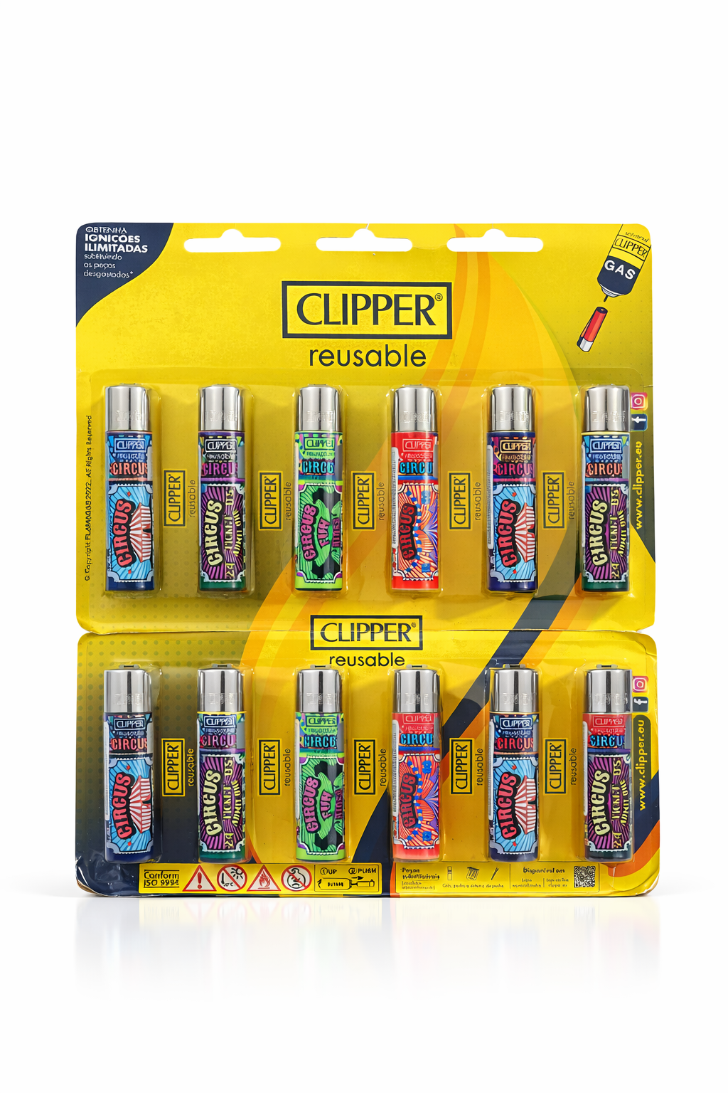 Cartela de Isqueiro Clipper Circus Life C/12