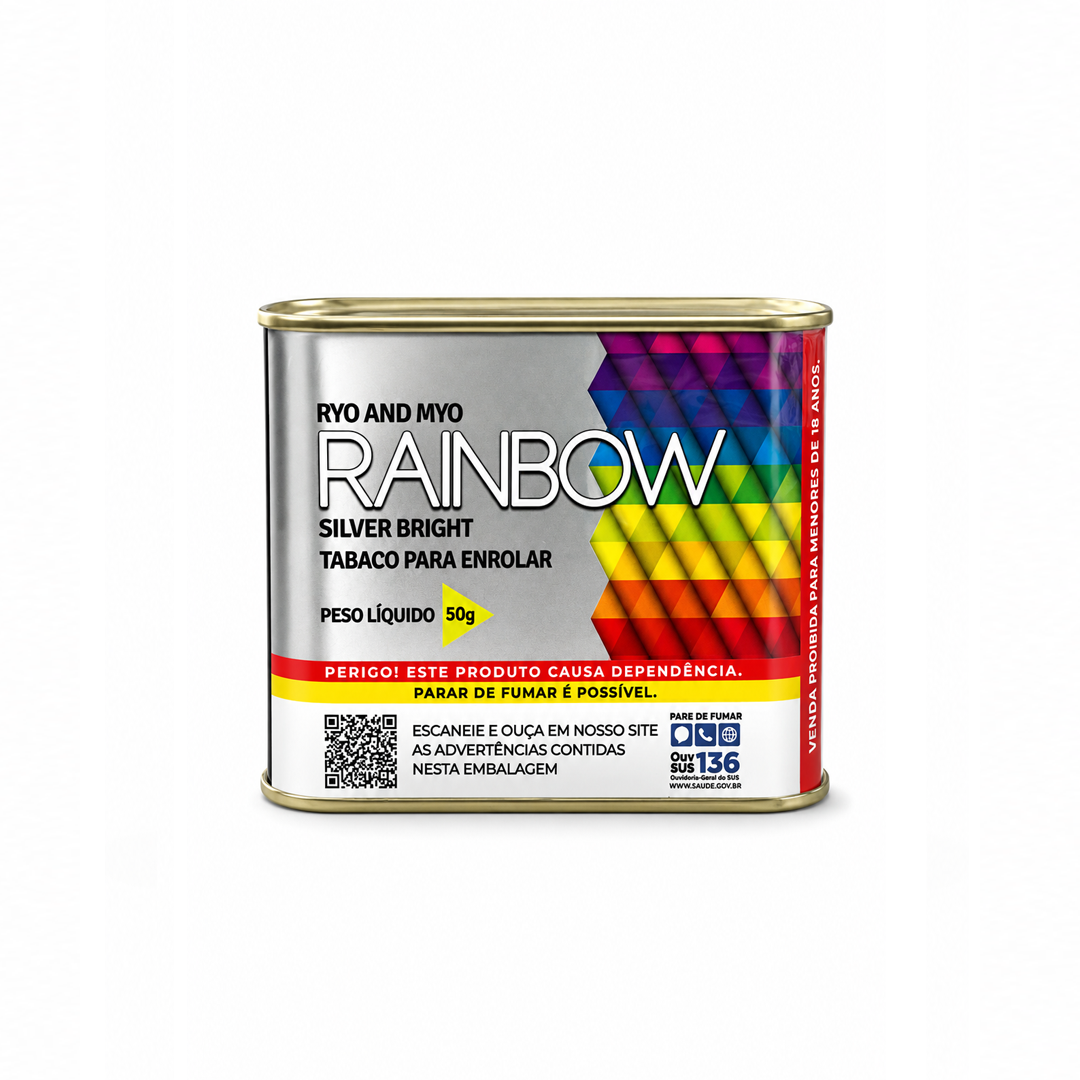Lata de Tabaco Rainbow Prata 50G