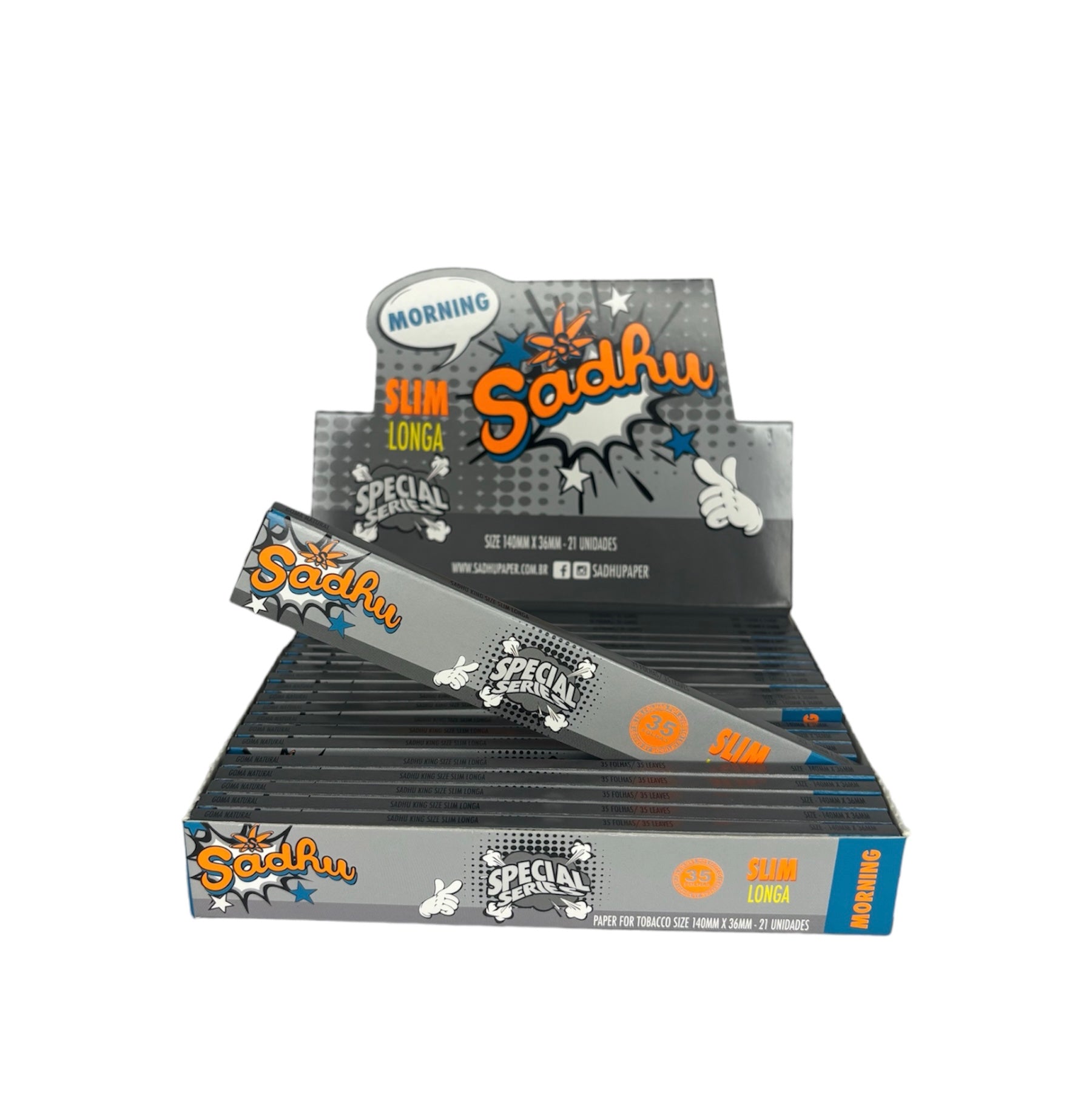 Caixa de Seda Sadhu Longa Slim Prata K.S