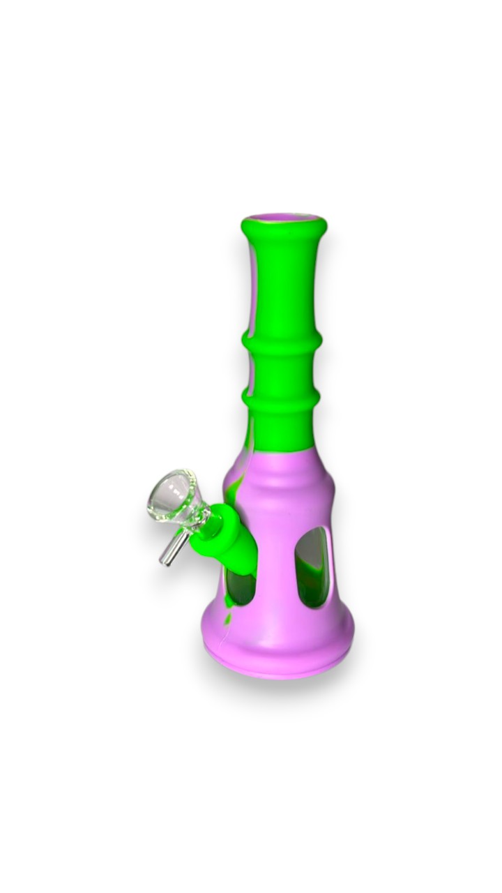 Bong Vidro e Silicone Colorida 20 CM