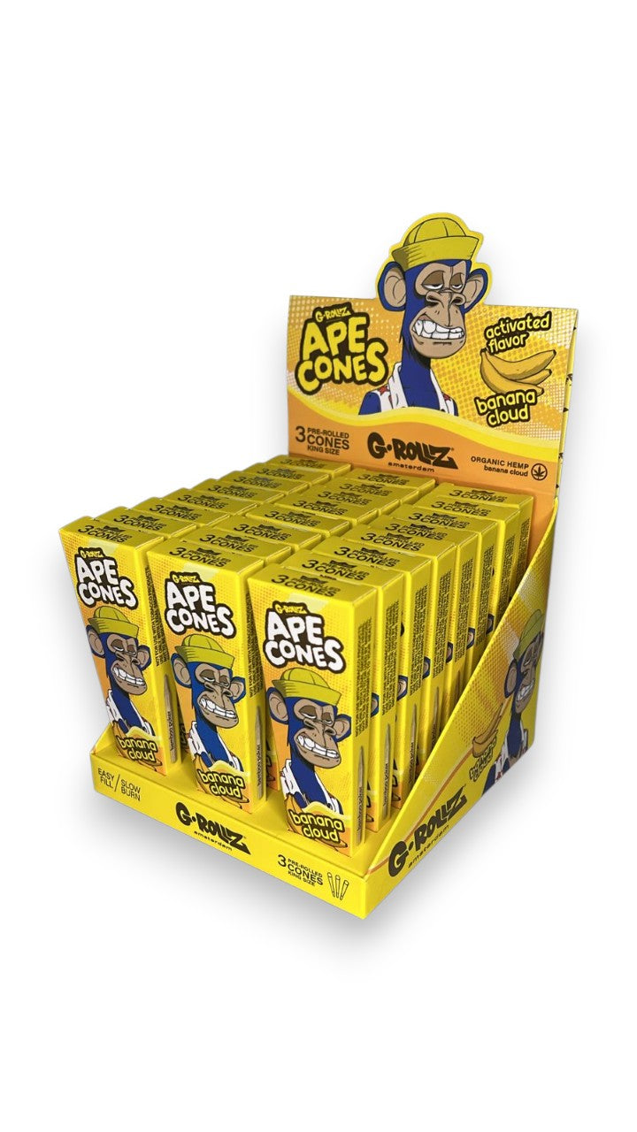 Display Cone Saborizado G-Rollz Ape Cones Banana Cloud C/24