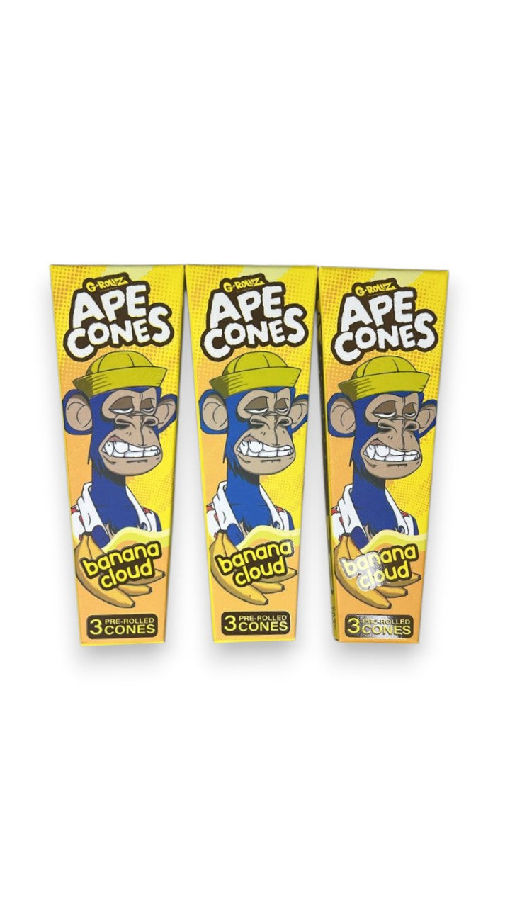 Kit Cone Saborizado G-Rollz Ape Cones Banana Cloud C/3
