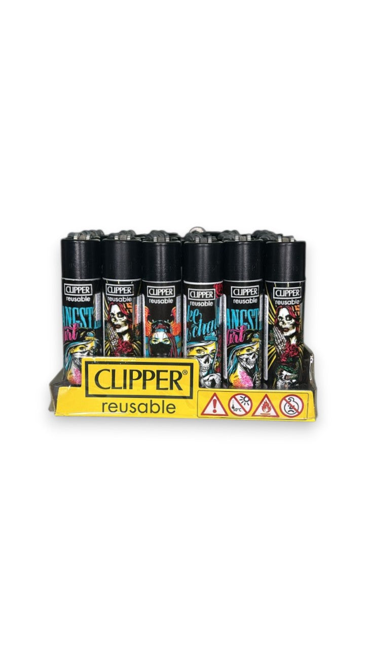Caixa de Isqueiro Clipper She Skull C/24