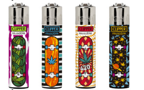 Caixa de Isqueiro Clipper Weed Boarding C/24