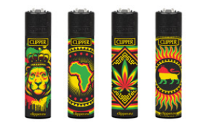 Caixa de Isqueiro Clipper Rasta Stencils C/24