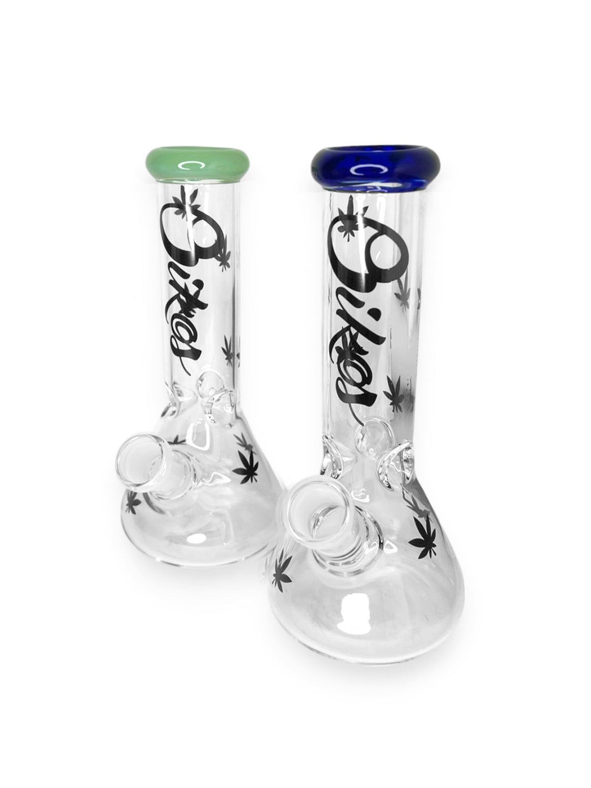 Bong de vidro Ice Oikos Folhas Pretas 20CM