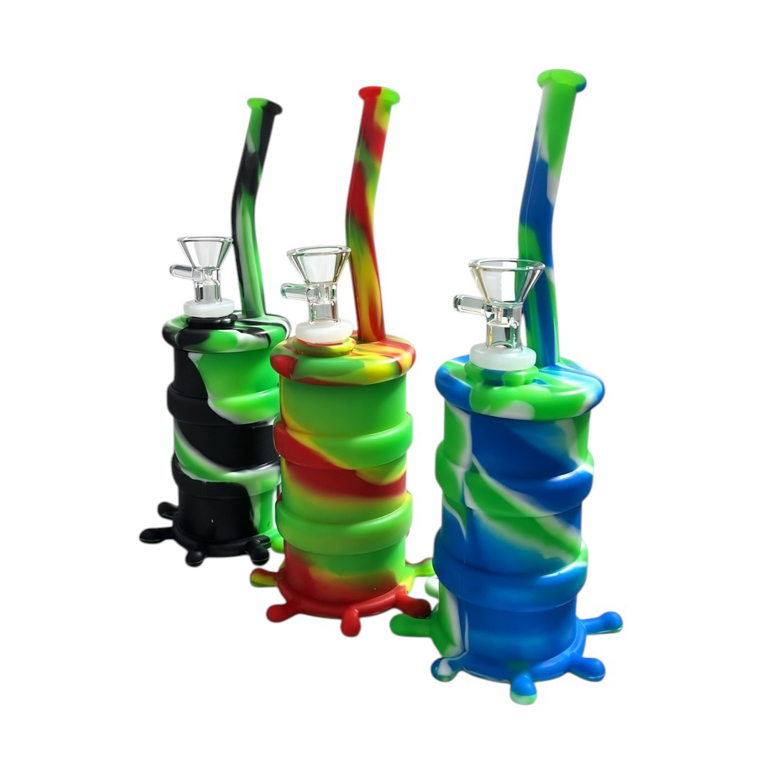 Bong de Silicone Barril Colorido 20 CM