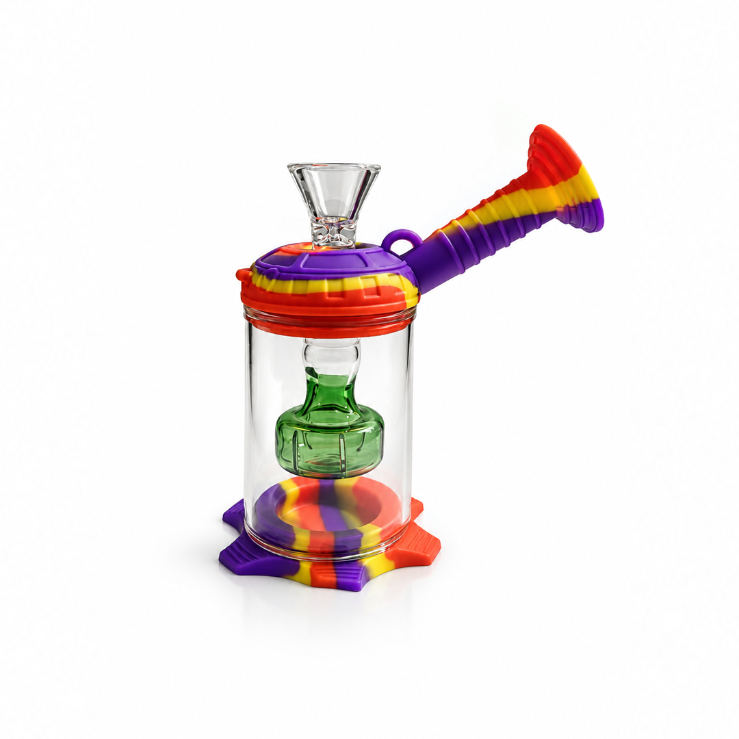 Bong de Silicone e Vidro Capsula 13CM