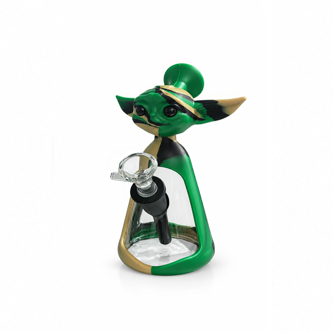 Bong de Vidro e Silicone Yoda 18CM
