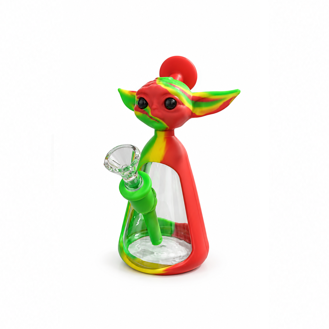 Bong de Vidro e Silicone Yoda 18CM