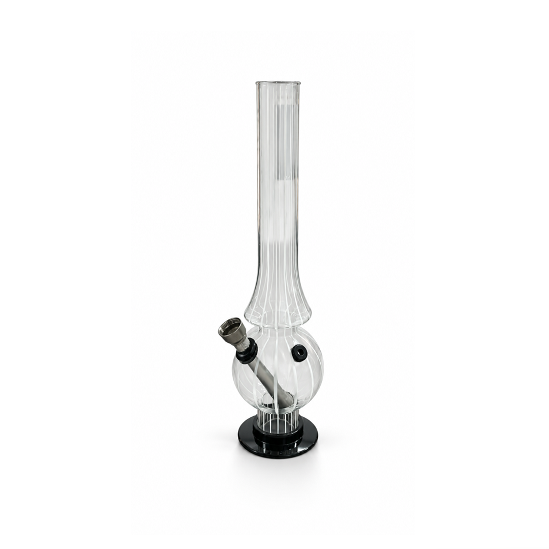 Bong de Acrílico Transparente e Listrado 26CM