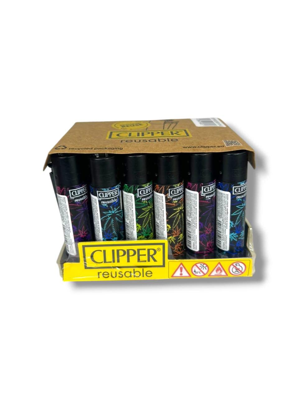 Isqueiro Clipper Fluo Leaves 3 C/24