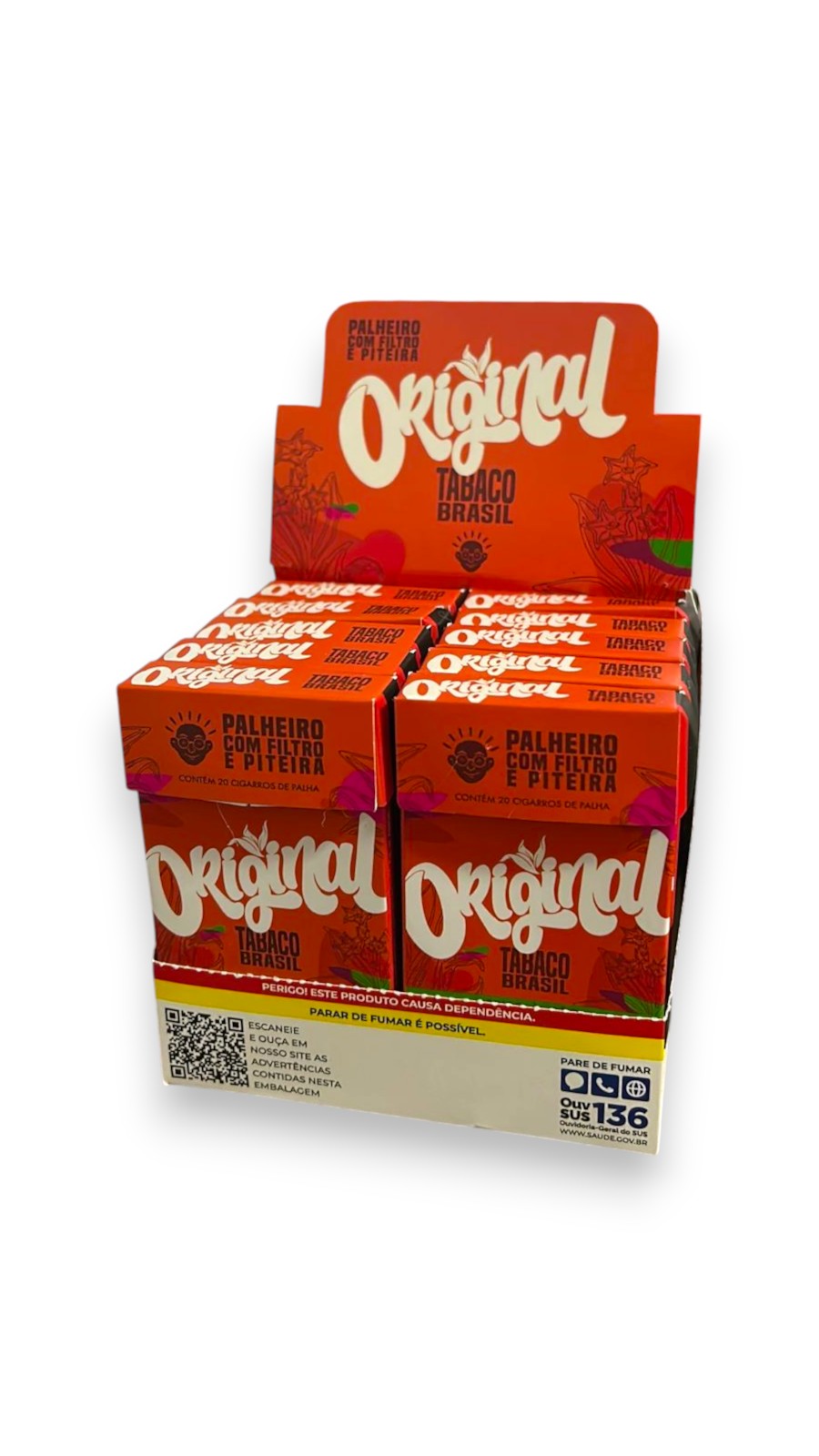 Caixa De Palheiro Original Tradicional C/ Piteira e Filtro C/10