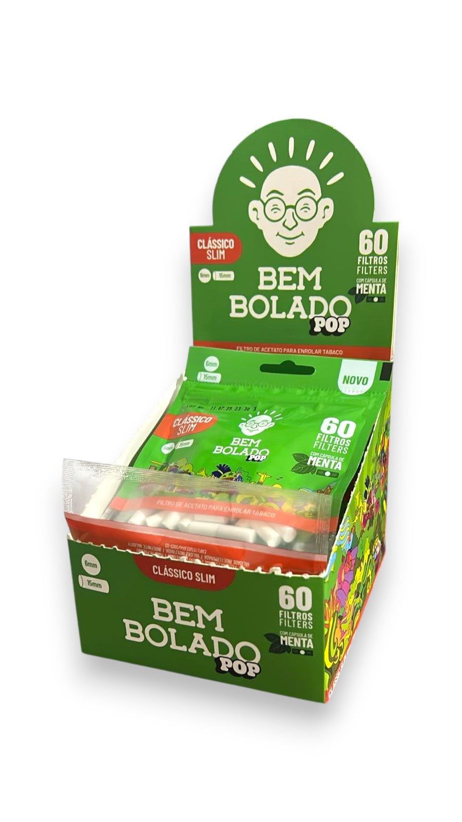 Caixa de Filtro Bem Bolado Pop Mentol Caps Slim C/10