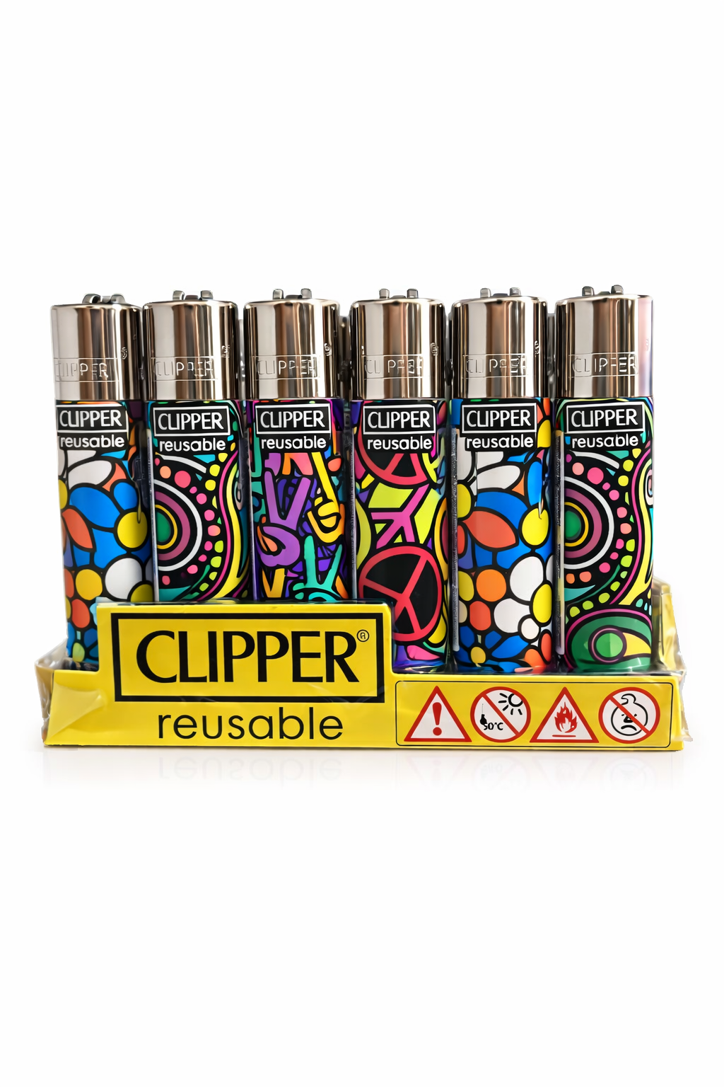 Caixa de Isqueiro Clipper Hippie Party C/24