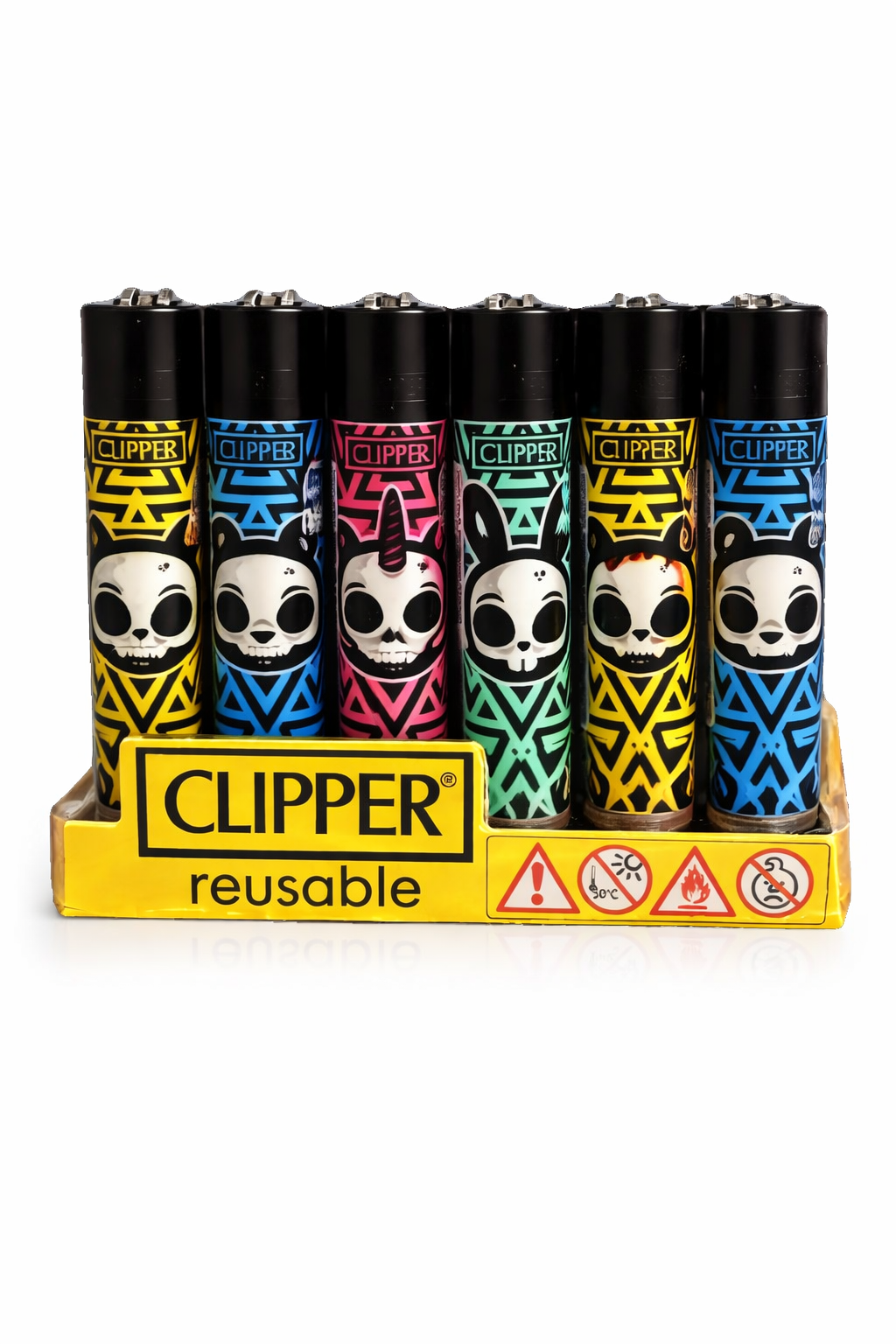 Caixa de Isqueiro Clipper Skulls 17 C/24