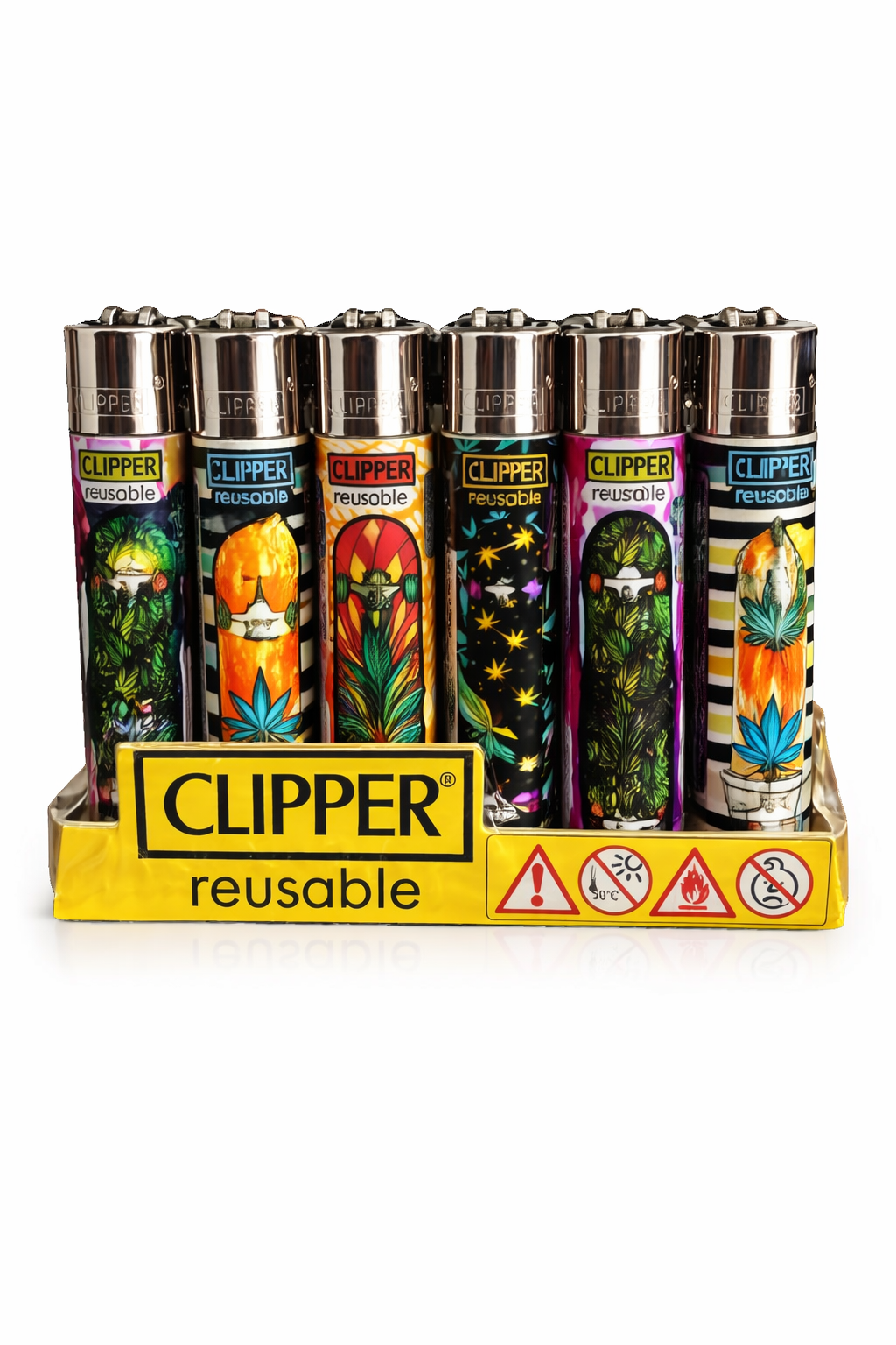 Caixa de Isqueiro Clipper Weed Boarding C/24