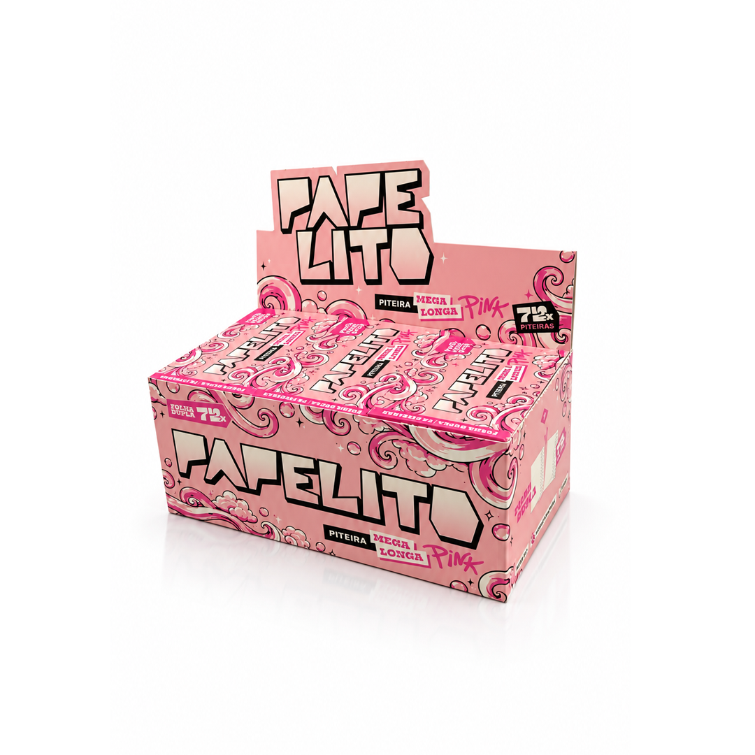 Caixa de Piteira Papelito Mega Longa Pink C/30