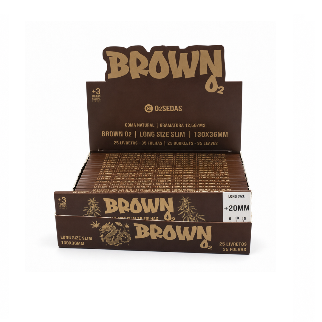 Caixa de Seda O2 Longa Brown Slim