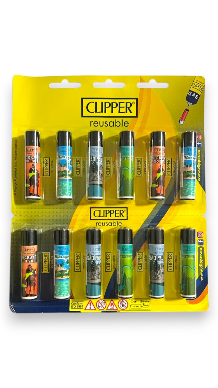 Cartela de Isqueiro Clipper Brasil 3 C/12
