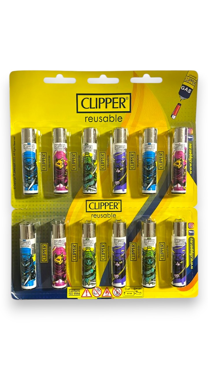 Cartela de Isqueiro Clipper Ninja Cats C/12