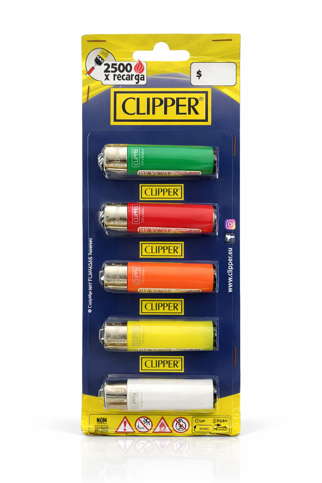 Cartela de Isqueiro Clipper Colorido C/10