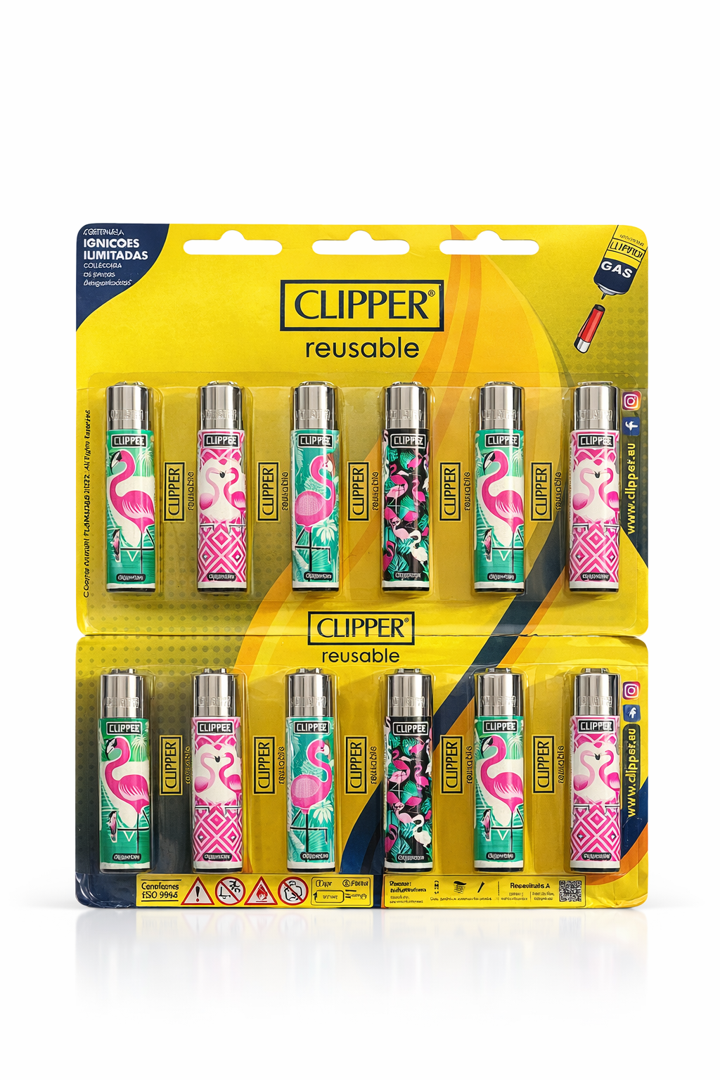 Cartela de Isqueiro Clipper Flamingo C/12
