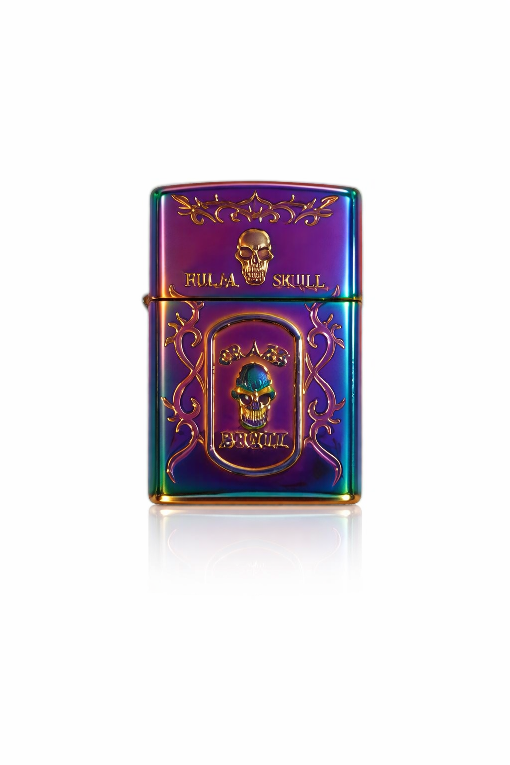 Isqueiro Tipo Zippo Rainbow Skulls