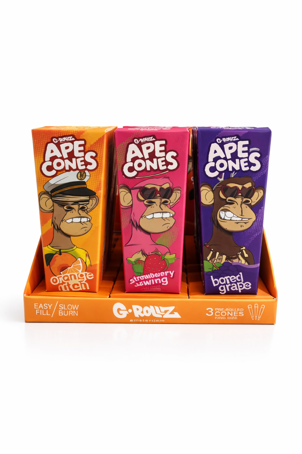 Display Cone Saborizado G-Rollz Ape Cones Mix Novos C/24