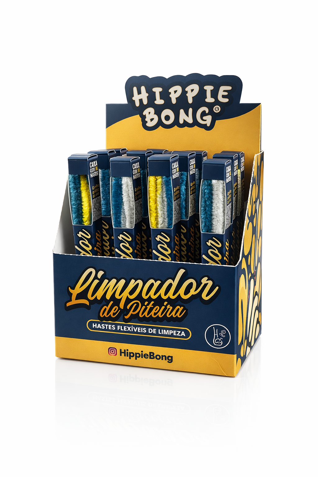 Display Hastes Limpa Piteira Hippie Bong C/12