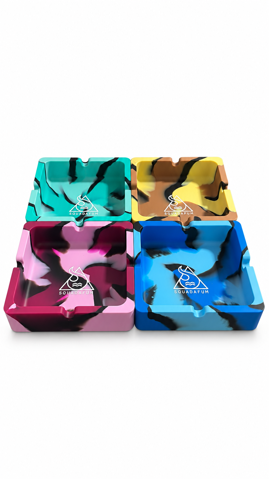 Display Cinzeiro de Silicone Quadrado Squadafum Tie Dye C/8