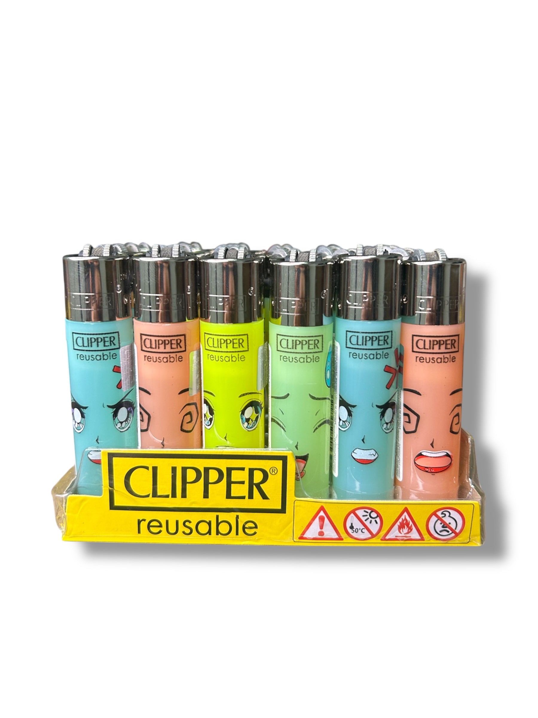 Caixa de Isqueiro Clipper Manga Faces C/24