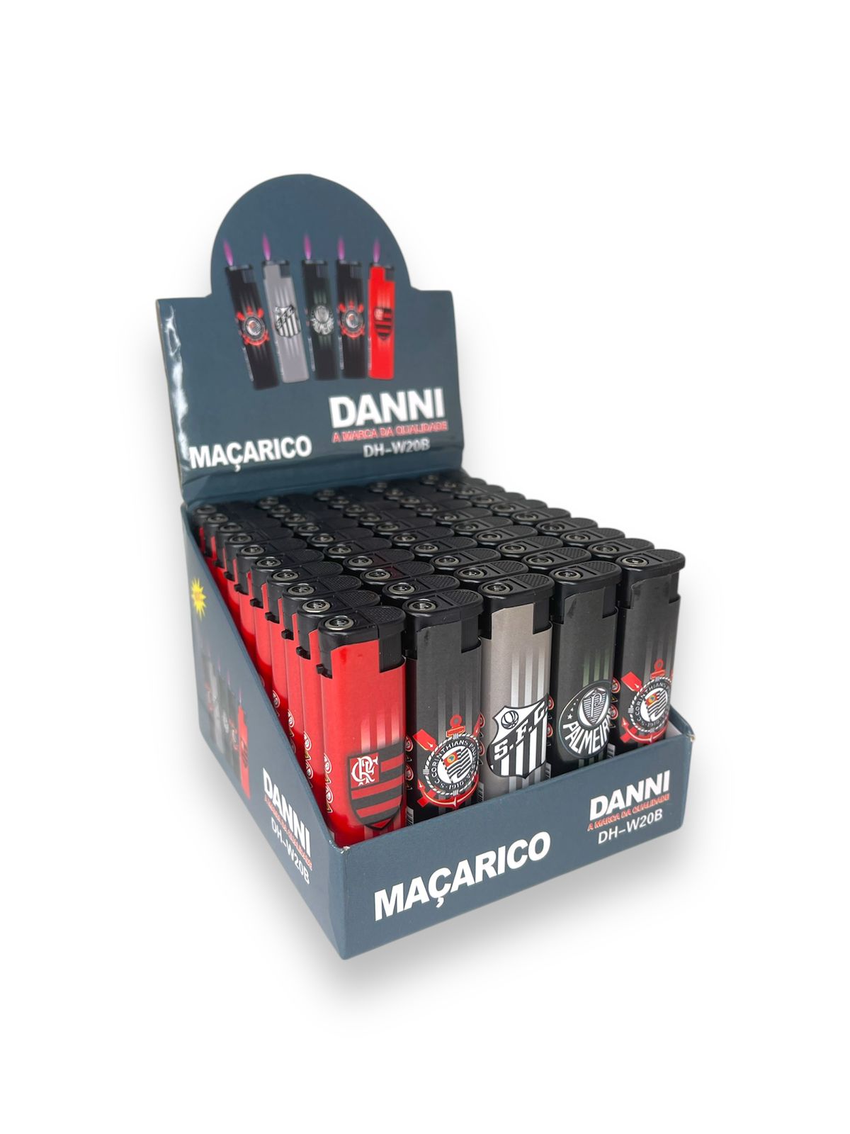 Caixa de Isqueiro Maçarico Danni Time Futebol C/50