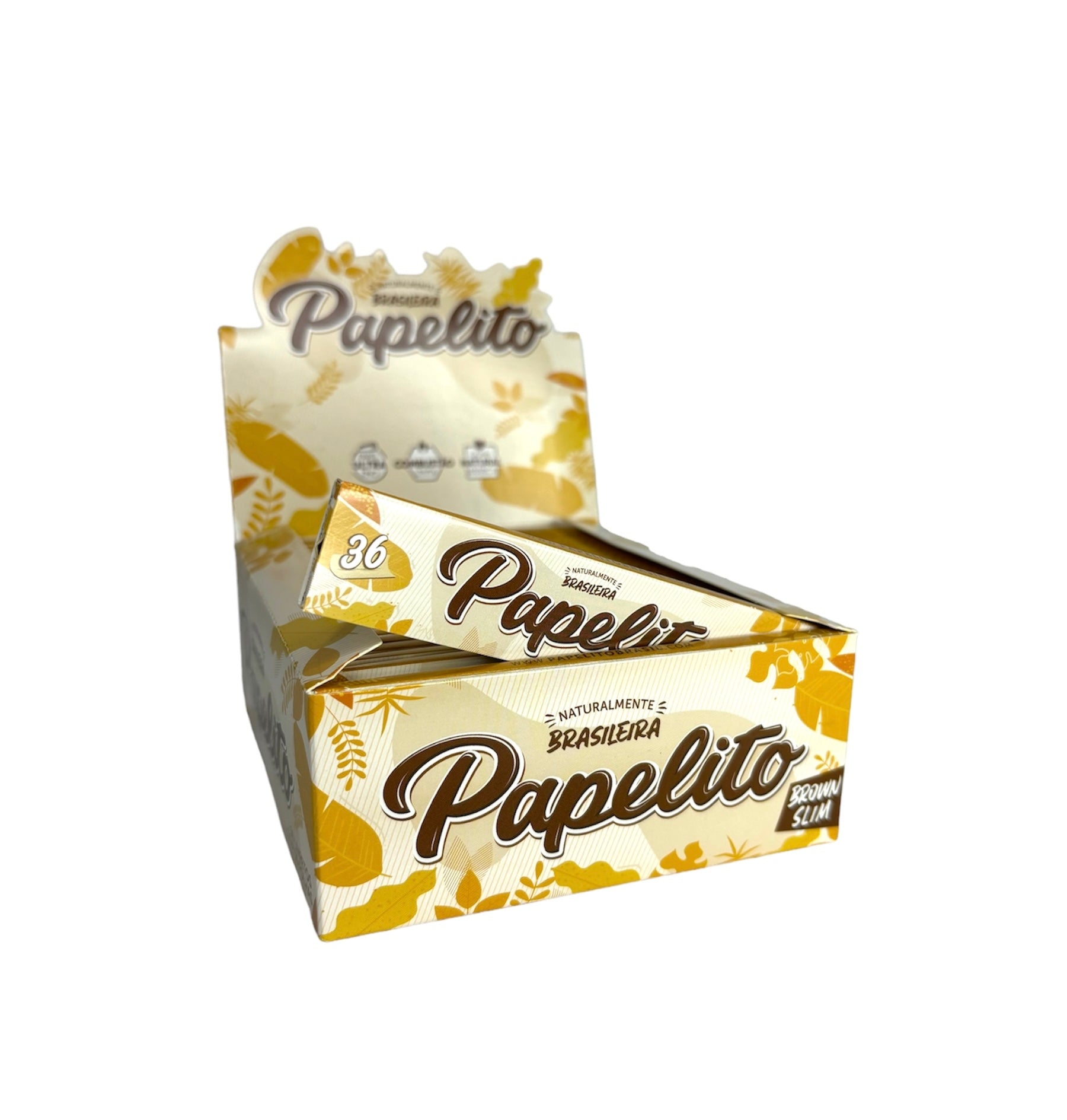 Caixa de Seda Papelito Brown Slim K.S