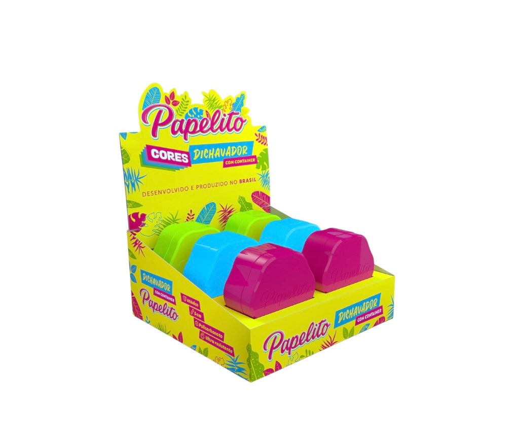 Caixa de Dichavador Papelito Cores C/6 45 MM