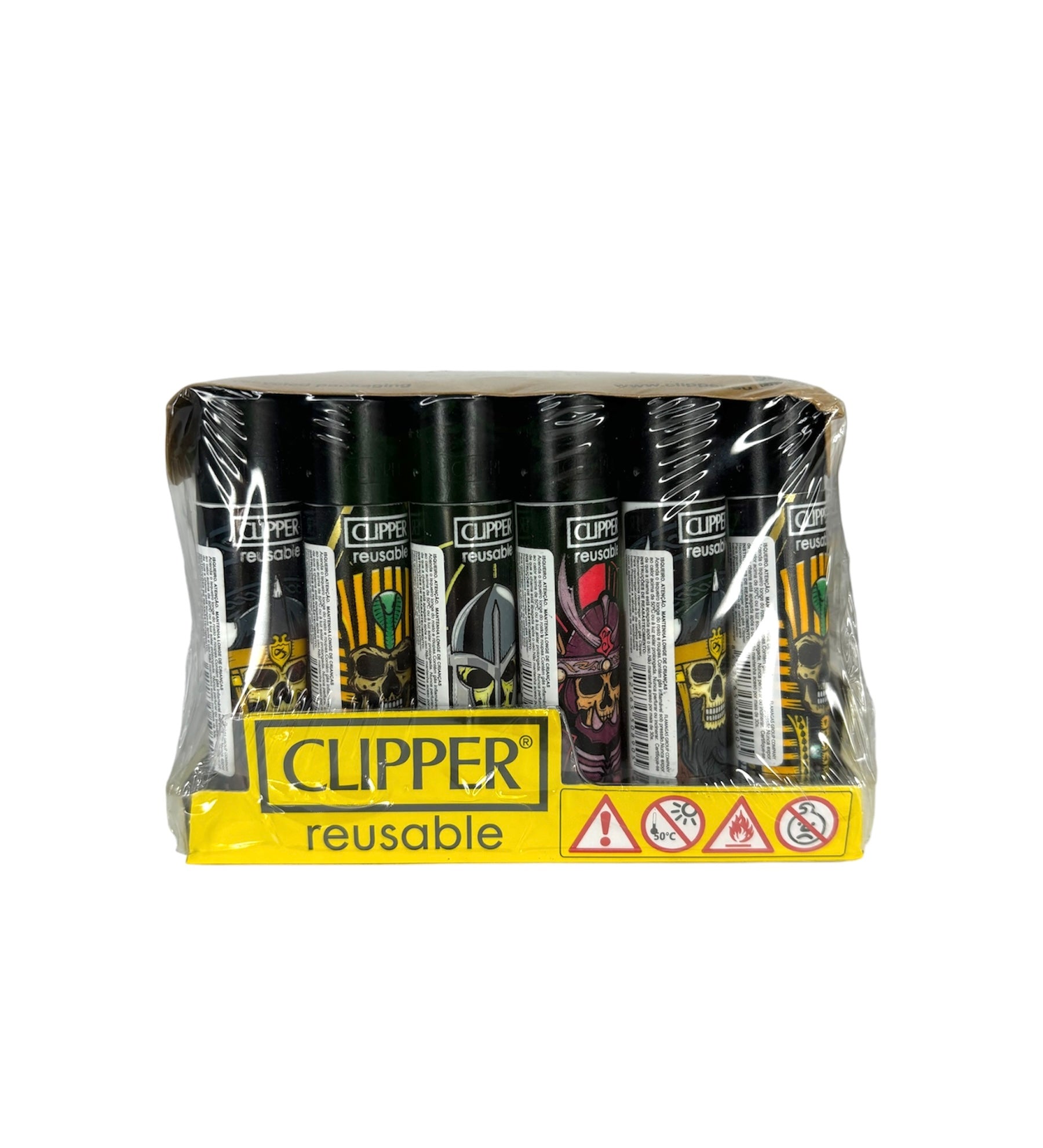 Caixa de Isqueiro Clipper Ancient Skulls C/24