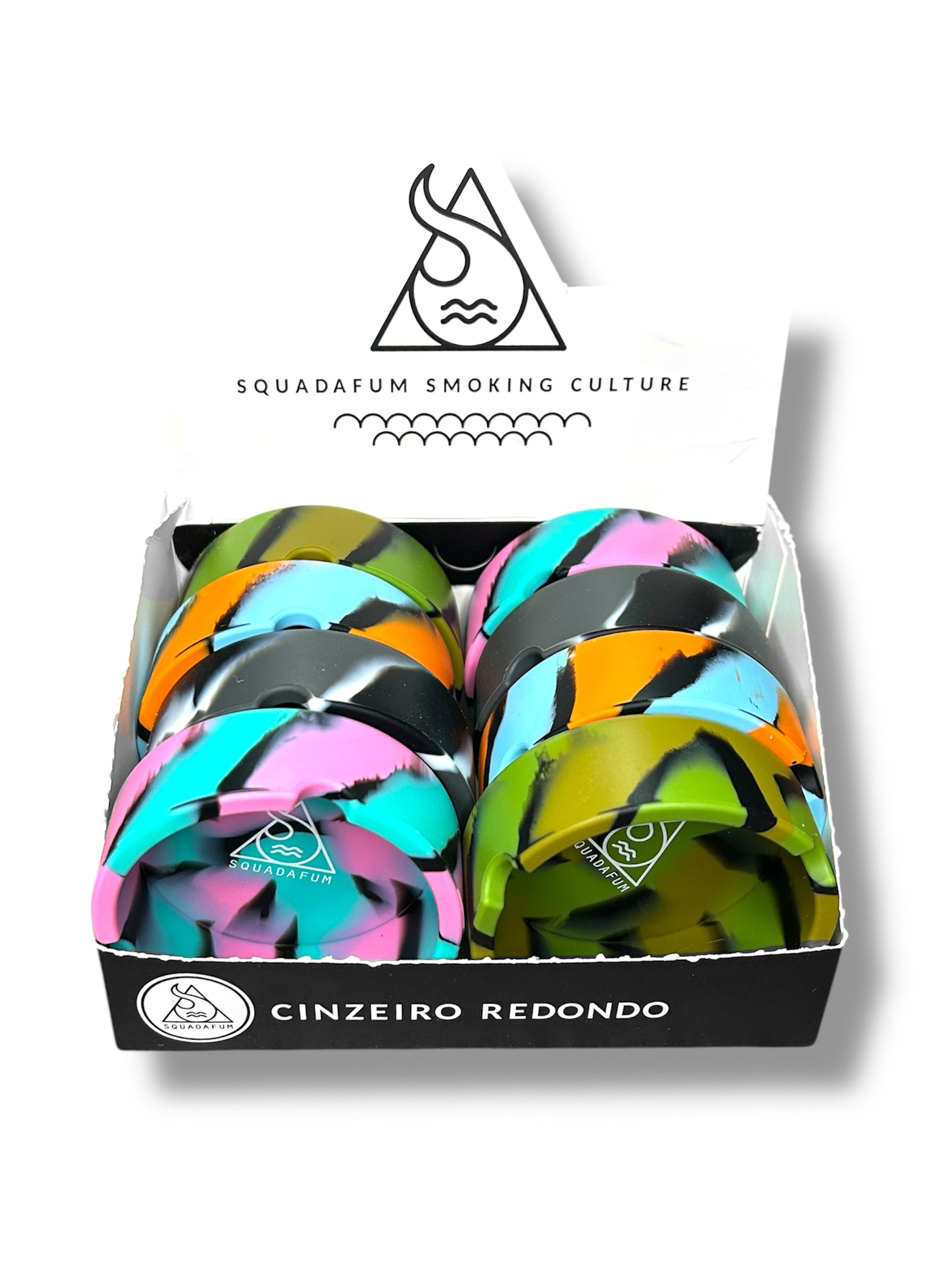 Display Cinzeiro de Silicone Redondo Multicolor Squadafum C/8