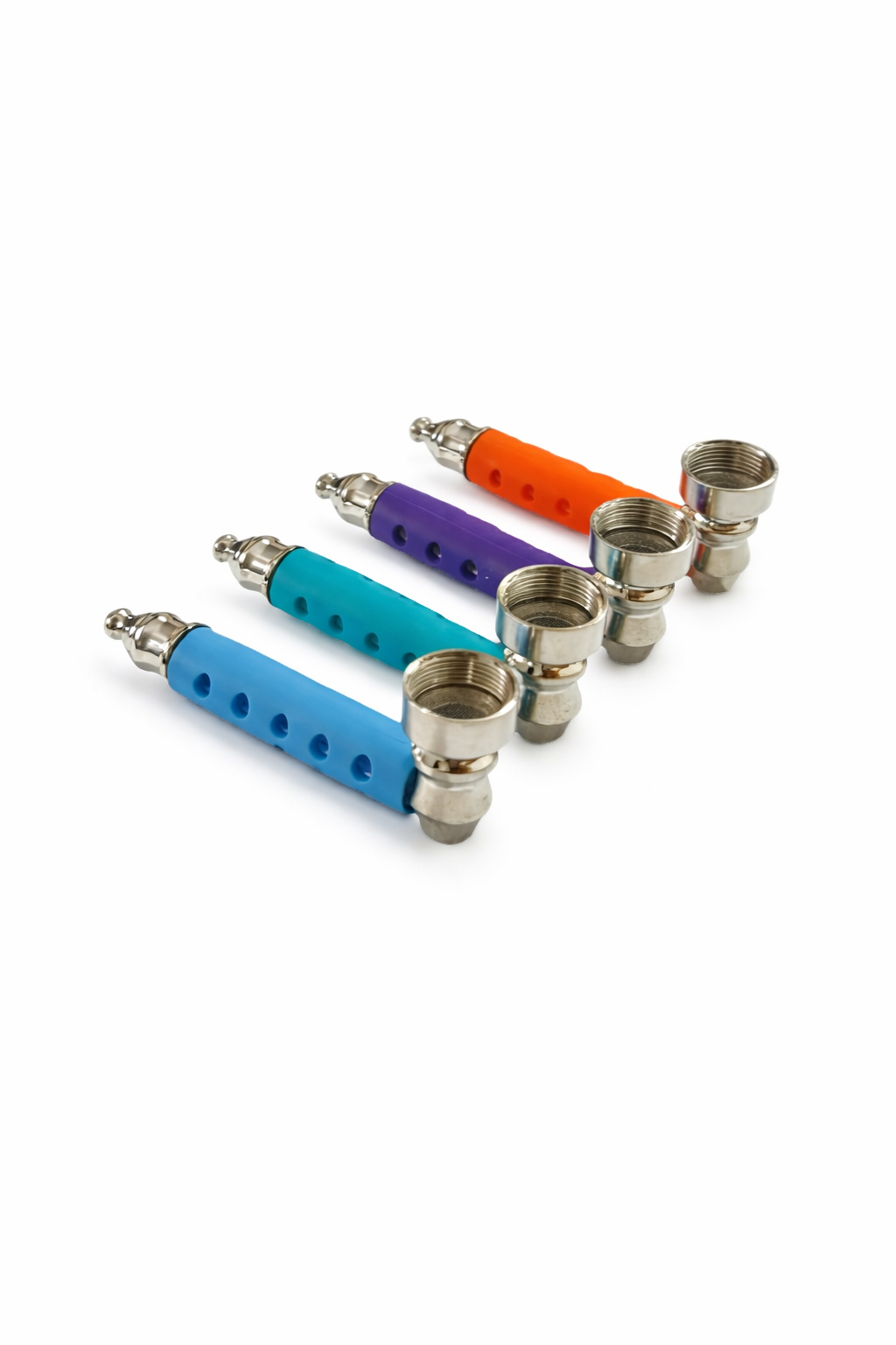 Pipe de Metal e Vidro C/Silicone Colorido