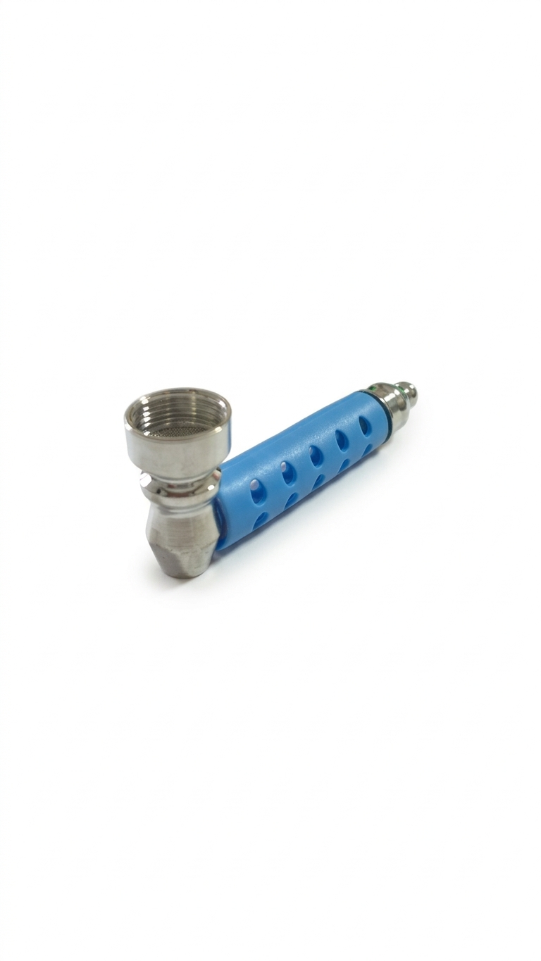 Pipe de Metal e Vidro C/Silicone Colorido