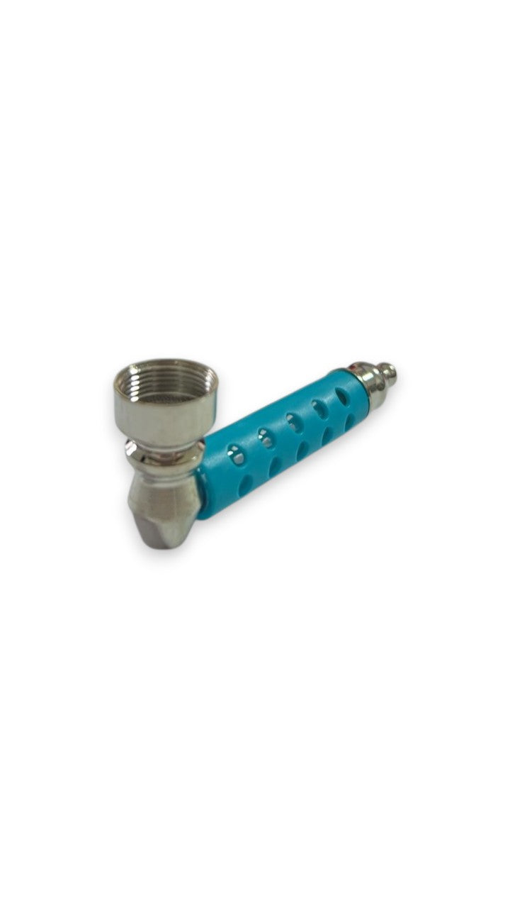 Pipe de Metal e Vidro C/Silicone Colorido