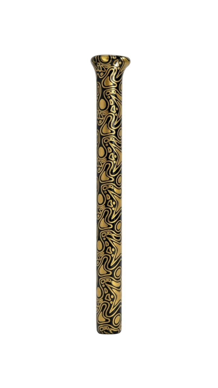 Piteira de Vidro Estrela Dourada Jateada 5 MM