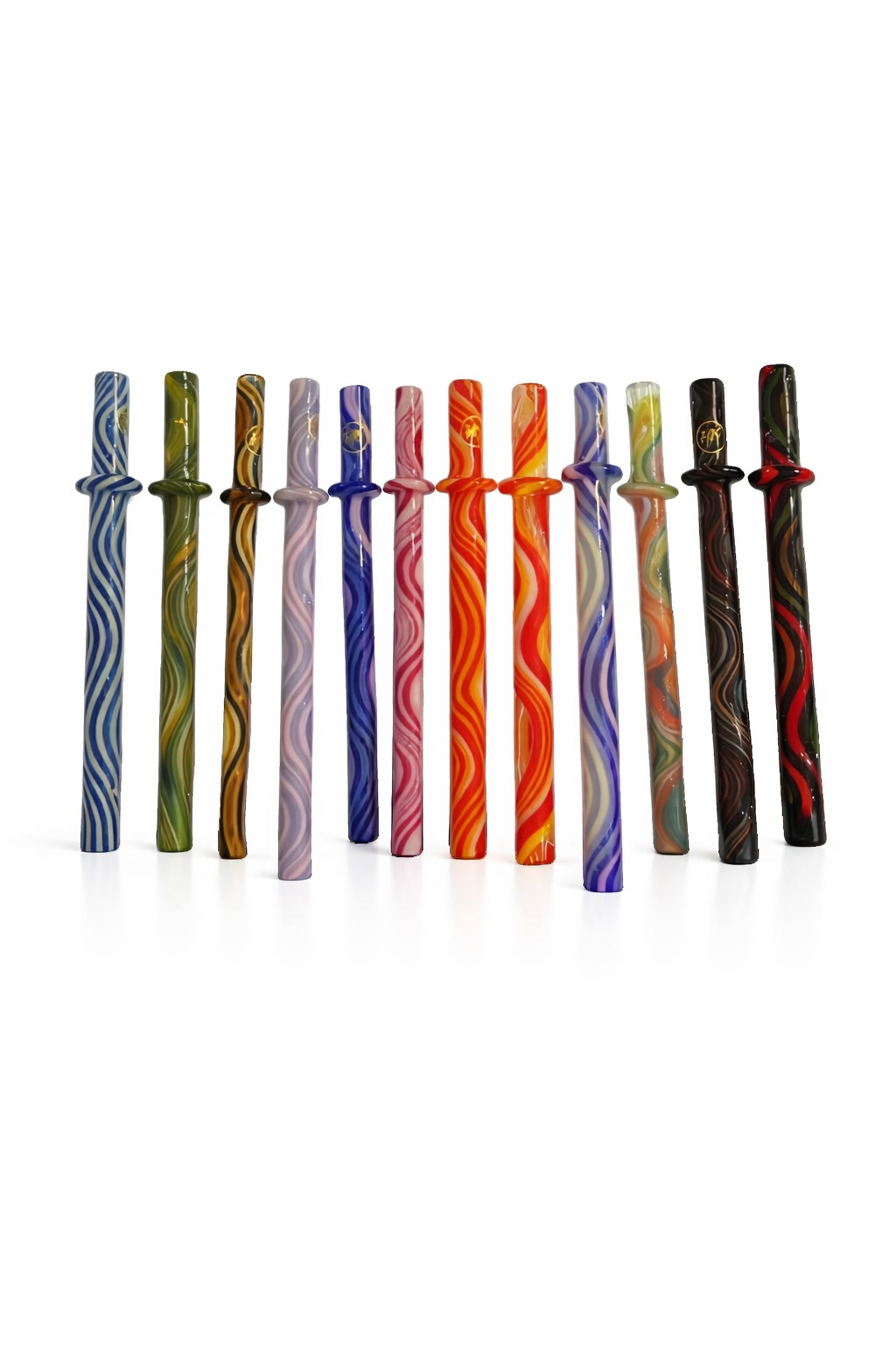 Piteira de Vidro WigWag Colorida Variado 9 CM