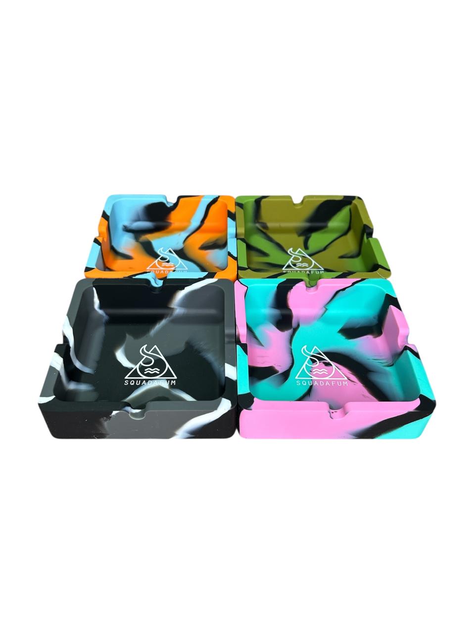 Display Cinzeiro de Silicone Quadrado Squadafum Multi Color C/8