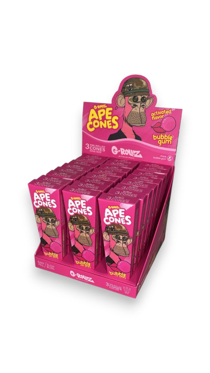 Display Cone Saborizado G-Rollz Ape Cones Bubble Gum C/24
