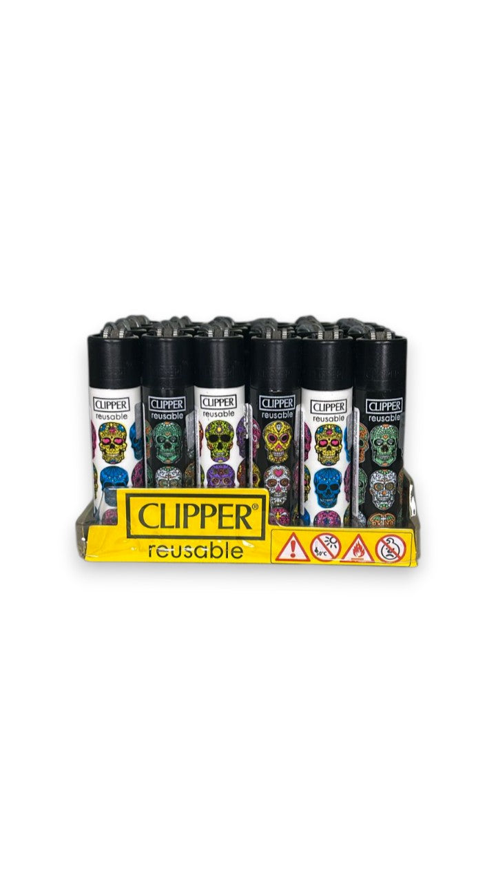 Caixa de Isqueiro Clipper Triple Skull C/24