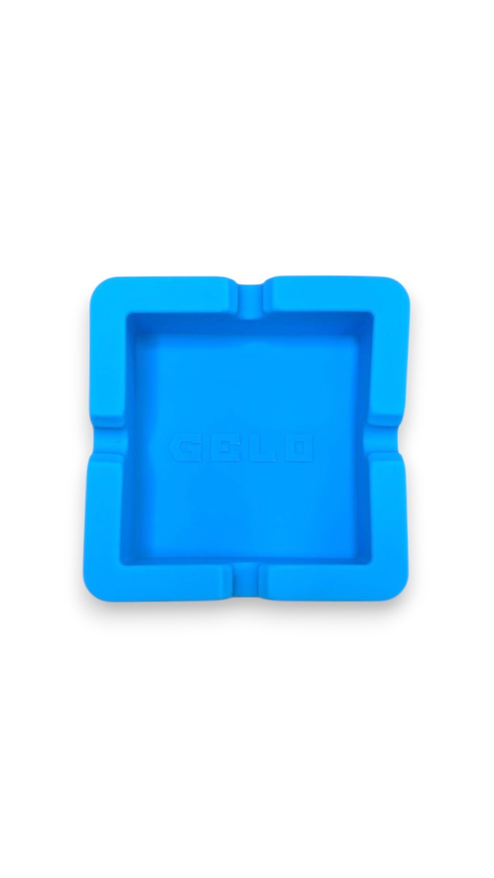 Cinzeiro de Silicone Gelo Quadrado Azul